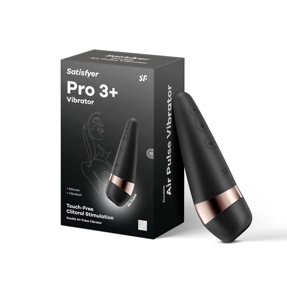Satisfyer Pro 3+ | Estimulación del clítoris | Vibrador de pulso de aire | Vibrador de onda de presión | Resistente al agua (IPX7) | Batería recargable | Silicona respetuosa con la piel.