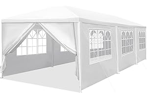 NCHANMAR 10X30ft Outdoor Gazebo, Canopy Tent Heavy Duty Wedding Party Tent with 8 Removable Sidewalls for Outdoor Wedding, BBQ, Camping, Backyard, Tents for Parties