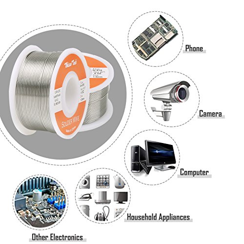 Whizzotech Solder Wire 60/40 Tin/Lead Sn60Pb40 with Flux Rosin Core for Electrical Soldering 4oz/100g Diameter 0.039 Inch/1mm (4oz-1mm)
