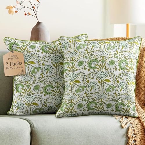 CPC 100% Cotton Throw Pillow Covers Block