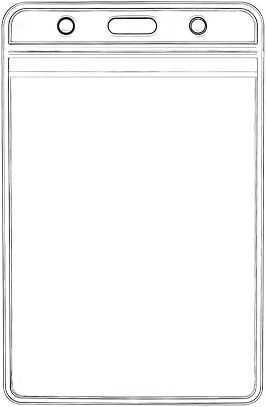 Vertical ID Badge Holders Sealable Waterproof Clear Plastic Holder, Fits RFID/Proximity/Badge Swipe Cards or Credit Card/Driver's License (6 Pcs, Only Holders) : Office Products