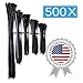500x Black Zip Ties | Self-Locking Cable Ties | 4