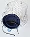 Coolwife Fascinator Hats Pillbox Hat British Bowler Hat Flower Veil Wedding Hat Tea Party Hat (B Navy Blue)