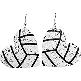 Sport Balls Lover Earrings Football Soccer Rugby Basketball Baseball Leather Dangle Earrings Love-shape for Women Balls Fans Jewelry