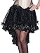 Burvogue Women's Gothic Steampunk Costume Vintage Multi Layered Chiffon Skirt  Black XX-Large/XXXX-Large