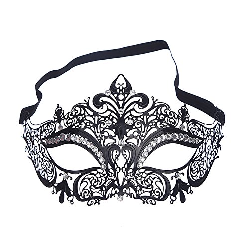 Ikerenwedding Women's Laser Cut Metal Venetian Masquerade Mask For Halloween