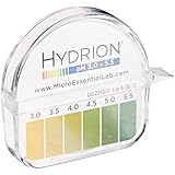 Micro Essential Lab 3110M18EA 325 Hydrion Short Range pH Test Paper Dispenser, 3.0 - 5.5 pH