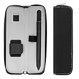 MoKo Pencil Holder Case for Apple Pencil, Premium PU Leather Case Carrying Bag Sleeve Pouch Cover for Apple iPad Pro Pencil / Pen (with Built-in Pocket and Holder), BLACK