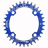 ColorGo Oval Narrow Wide Chainrings 104BCD 32T/34T/36T Single Speed Chain Rings For MTB/BMX Black /Red/Blue/Green