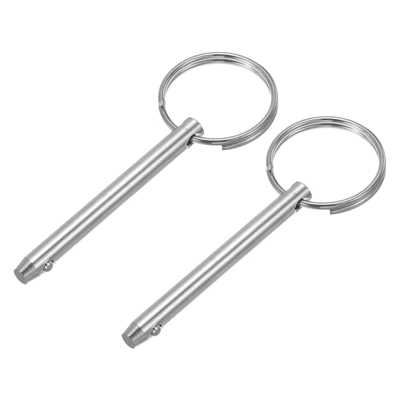 PATIKIL 316 Stainless Steel Quick Release Pin 2 Pack Bimini Top Pin Usable Length 2", Total Length 2.56", Dia 0.25" Boat Marine Hardware for Deck Boat Bimini Top