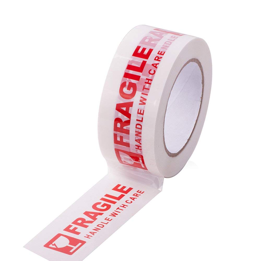 3 Rolls of TRENDWEARZ Fragile Handle with Care Packaging Tapes 66MX48MM for PARCELS and Boxes. Heavy Duty Fragile Packing Tape, Strong, Secure and Sticky Seal for Your PARCELS