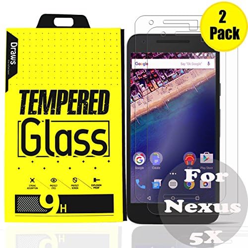 Draws 2.5 D Round Edge Ultrathin HD 9H Hardness Scratch Proof Bubble Free Nexus 5x Tempered Glass Screen Protector (Pack of 2)