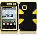 For LG 840G LG840G Dynamic Hybrid Tuff Hard Case Snap On Phone Silicone Cover Black/Yellow Accessory