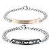 GAGAFEEL His Hers Matching Set Titanium Stainless Steel His Queen Her King Couple Bracelet 2 pcs with Gift Box