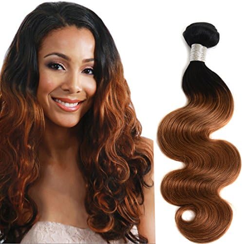 XYHair Brazilian Virgin Ombre body wave Hair One Bundle Grade 7A 100% Unprocessed Human Hair Weave Extensions two Tone #1b/30 Color (12)