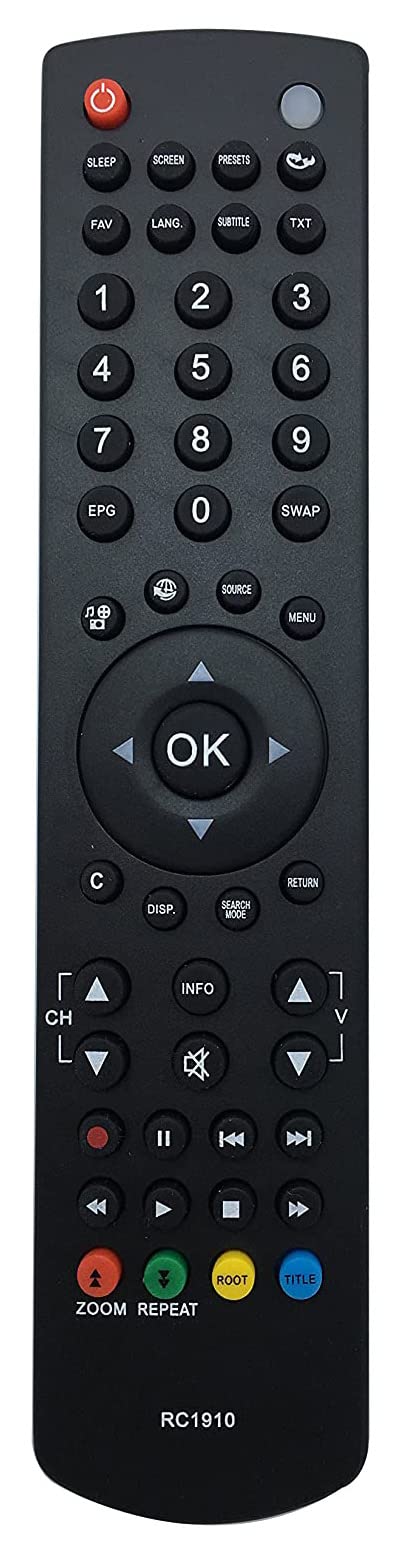 RC1910 Universal Remote Control Compatible for Toshiba 22D1334B 24D1334B2 32D1334B 32D1334DB 24D1433DB 24D3433DB 32D3453DB TV Control