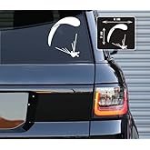 Printbeat Man Paragliding Vinyl Decals Stickers for Cars, Vans, Trucks, and laptops (White 7x4)