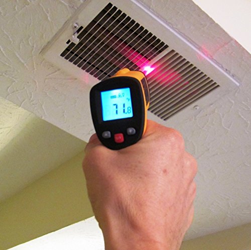 Luckystone Temperature Gun Non Contact Digital Infrared (IR) Thermometer Range of -58F to 1,022F w/ Laser Sight