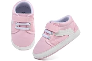 SABATUTU Baby Boys Girls Canvas Sneakers Toddler Non-Slip Soft Sole Newborn Infant Lightweight First Walker Crib Shoes for 0-18 Months