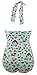 COCOSHIP 50s Retro Light Blue Vintage Flattering Cherry Print One Piece Swimsuit Bathing Suit 2XL(FBA)
