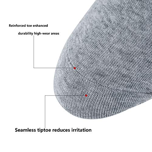 POSHDIVAH Cotton Ankle socks For Men Athletic Running Socks 6 Pack Grey Large - Thumbnail 3