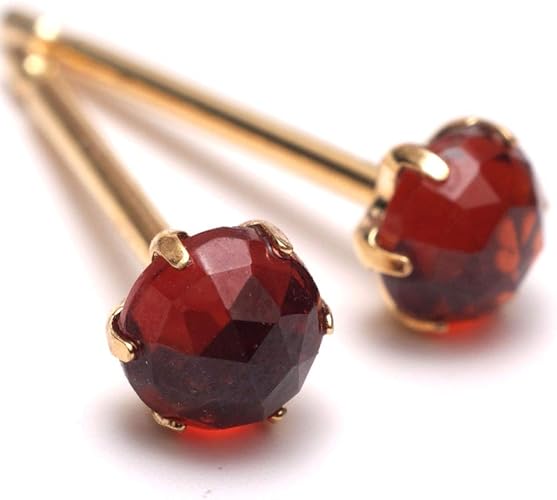 Amazon Amazon限定ブランド A Un Jewelry Gift セカンドピアス ガーネット ローズカット K18yg 軸太 12ｍｍ 華奢 シンプル スタッドピアス つけっぱなし 金属アレルギー レディース Garnet ボディピアス 通販