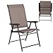 Giantex Set of 2 Patio Dining Chairs, Folding Patio Chairs, 2 Pack Sling Outdoor Chairs, Portable Lawn Chairs for Camping Deck Garden Pool Beach, Metal Frame