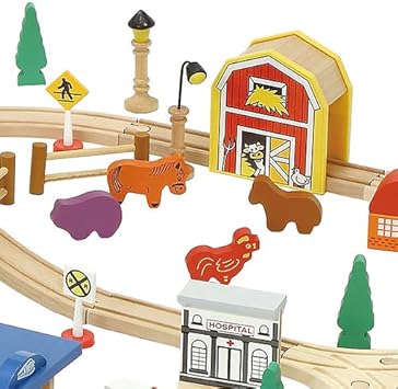 maxim enterprise 100pc mountain train set with activity table