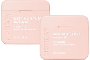 MONDAY HAIRCARE DEEP MOISTURE Hair Mask with Keratin, Argan Oil, Shea Butter & Coconut Oil for Dry to Damaged Hair 250 mL (Dual Pack)