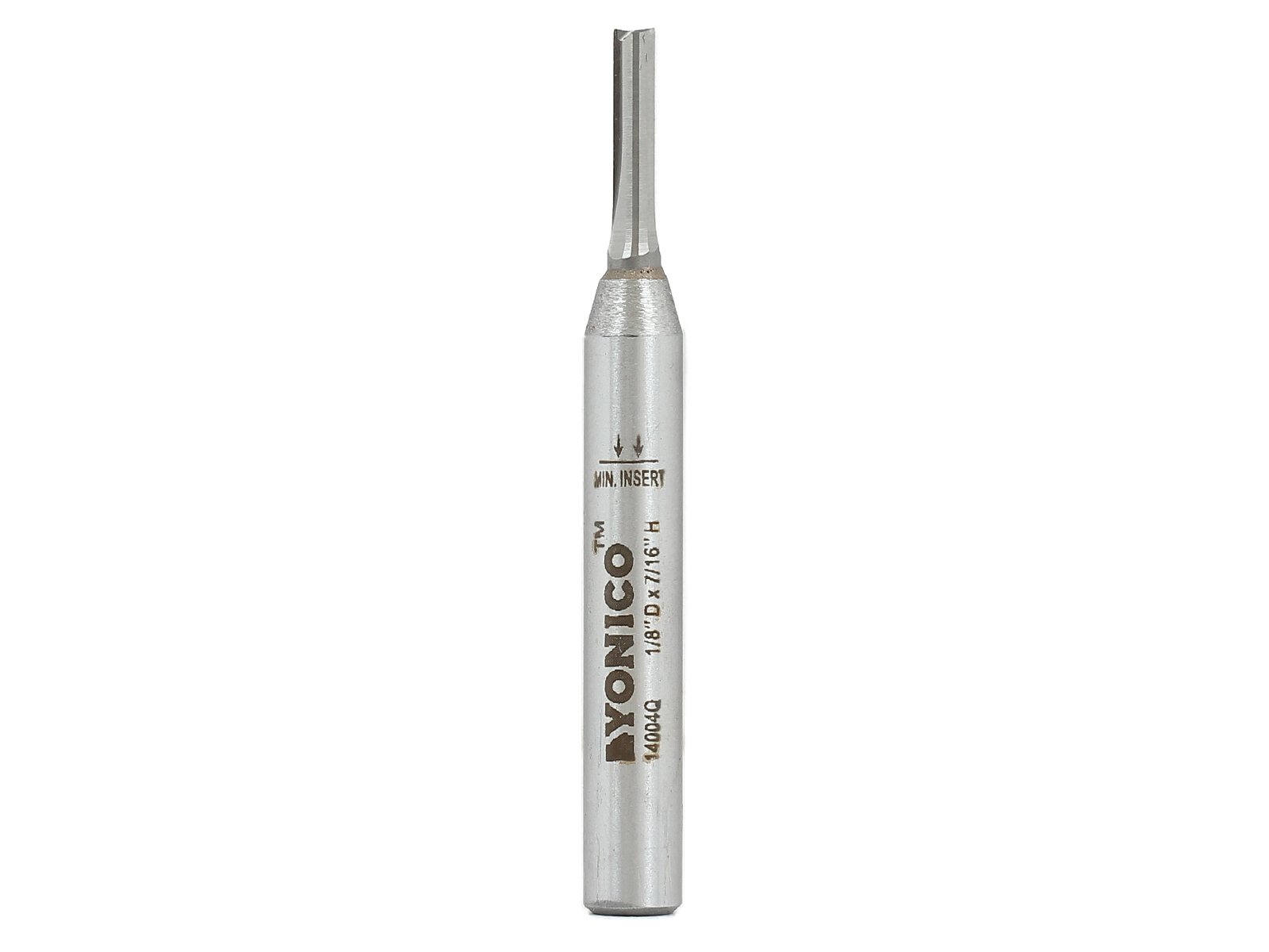 Yonico 14004q - Solid Carbide Insert Straight Router Bit, Cutting Diameter: 1/8", Cutting Length: 3/8" - 1/4" Shank — image 1