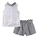 LittleSpring Little Girls' Clothing Set Belt,5-6/Height 46-50 inch,White(130)
