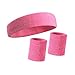 HOTER Thick Solid Color Sweatband Set (1 Headband + 2 Wristbands)