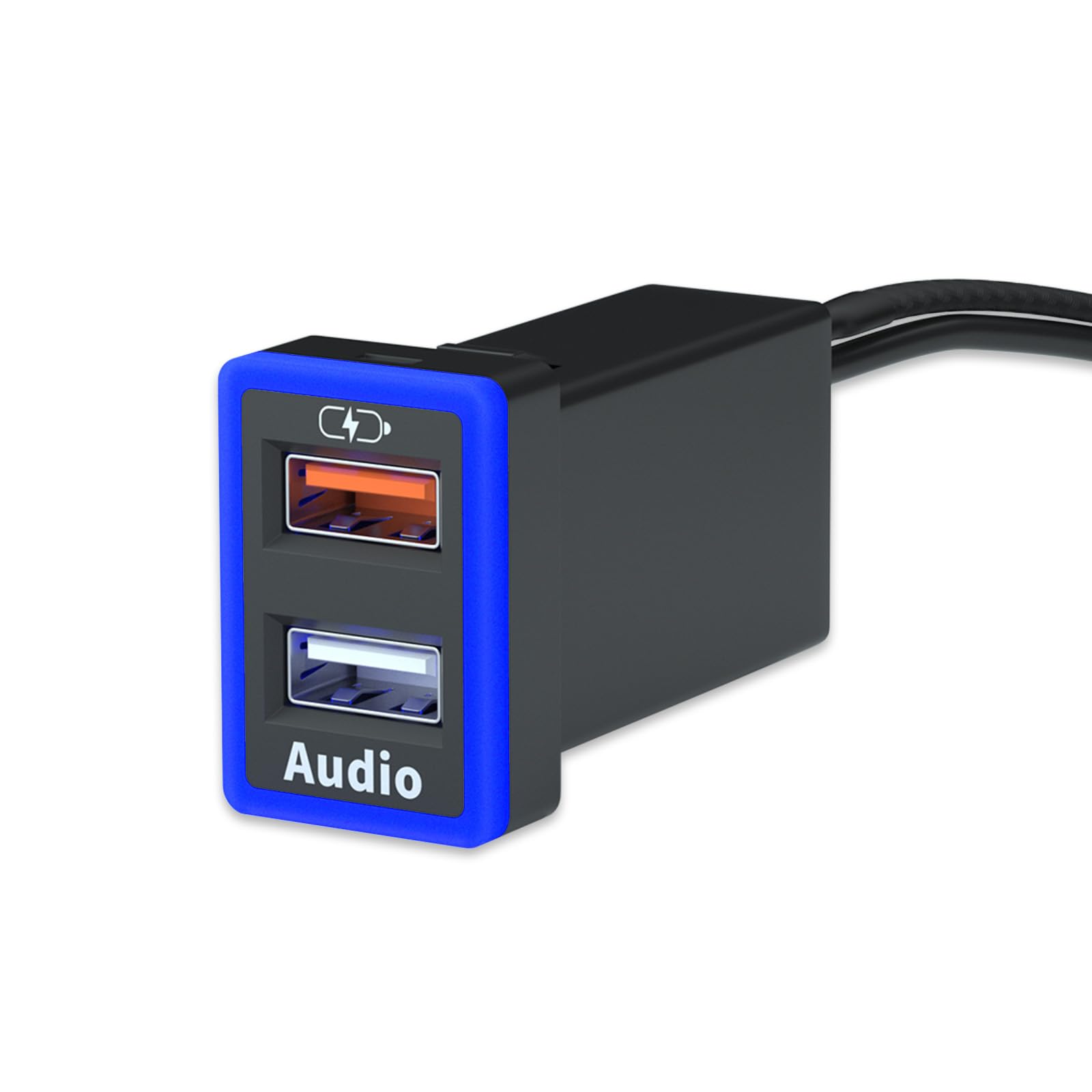 Photo 1 of Car Charger for Toyota USB Audio Input Port Socket,Fast Charging,with LED Light Show,Compatible Android Car Radio.?Blue-1.3x0.9inch?
