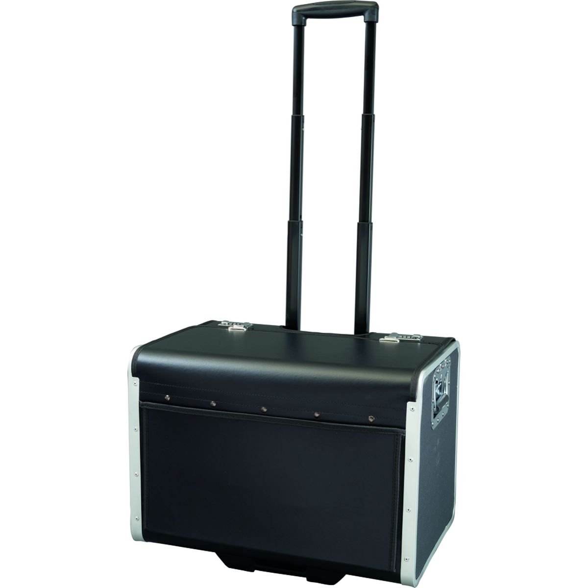 ALASSIO Parma Black Faux Leather Suitcase Suitcase with 2 TSA Combination Locks - 37 x 53 x 37 cm