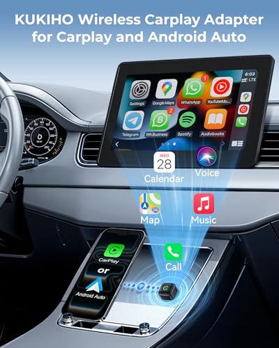 Wireless CarPlay Adapter, Convert Wired to Wireless, 2-in-1 CarPlay & Android Auto, Mini Plug & Play, Fast Auto-Connect & No Latency, USB/USB-C for Cars with Built-in CarPlay & iOS 10+/Android 11+