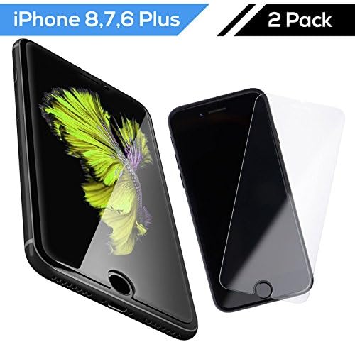 iPhone 8 Plus iPhone 7 Plus Tempered Glass Screen Protector 2.5D (2 Pack) - Apple iPhone 6 Plus 6s Plus Screen Protector Glass, Shatter-Resistant 9H 3D Touch, Bubble Free Anti-Scratch HD Glass - iHard
