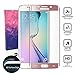Galaxy S6 Edge Glass Screen Protector,[Full Coverage]Tempered Glass for Samsung Galaxy S6 Edge/G9250 [3D Curve][9H Hardness][Anti-Scratch][Bubble Free][Ultimate Clarity](Rose Gold)