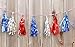 Election Decorations Patriotic Metallic Garland on (16 Tassels Per Package) Red White Blue 8 ft Ribbon, Pre-Assembled Party Décor 4th of July Memorial Day Banner Primary Military Ceremony