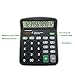 2 Packs of 12-Digit Standard Desktop Calculator, SourceTon Basic Handheld Calculator with Large LCD Display and Large Buttons, Dual Powered Office Calculator, Black