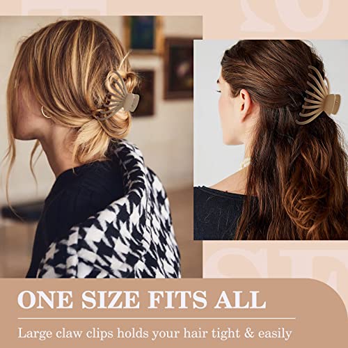 Hair Clips for Women, 4.7‘’ Extra Large Neutral Hair Claws Clips for Thick Thin Hair, Matte Jumbo Strong Hold Hair Clip for Women Girls, Non-slip Jaw Claw Clip with Box, Hair Accessories for Christmas Gifts(6 PCS)