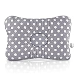Baby Infant Flat Head Shaping Pillow - Prevent Correct Plagiocephaly Syndrome, Premium Ergonomic Head and Neck Support by JJ SCOTT, 3D Breathable Cotton Air Mesh, Boy Girl Unisex Baby Shower Gift