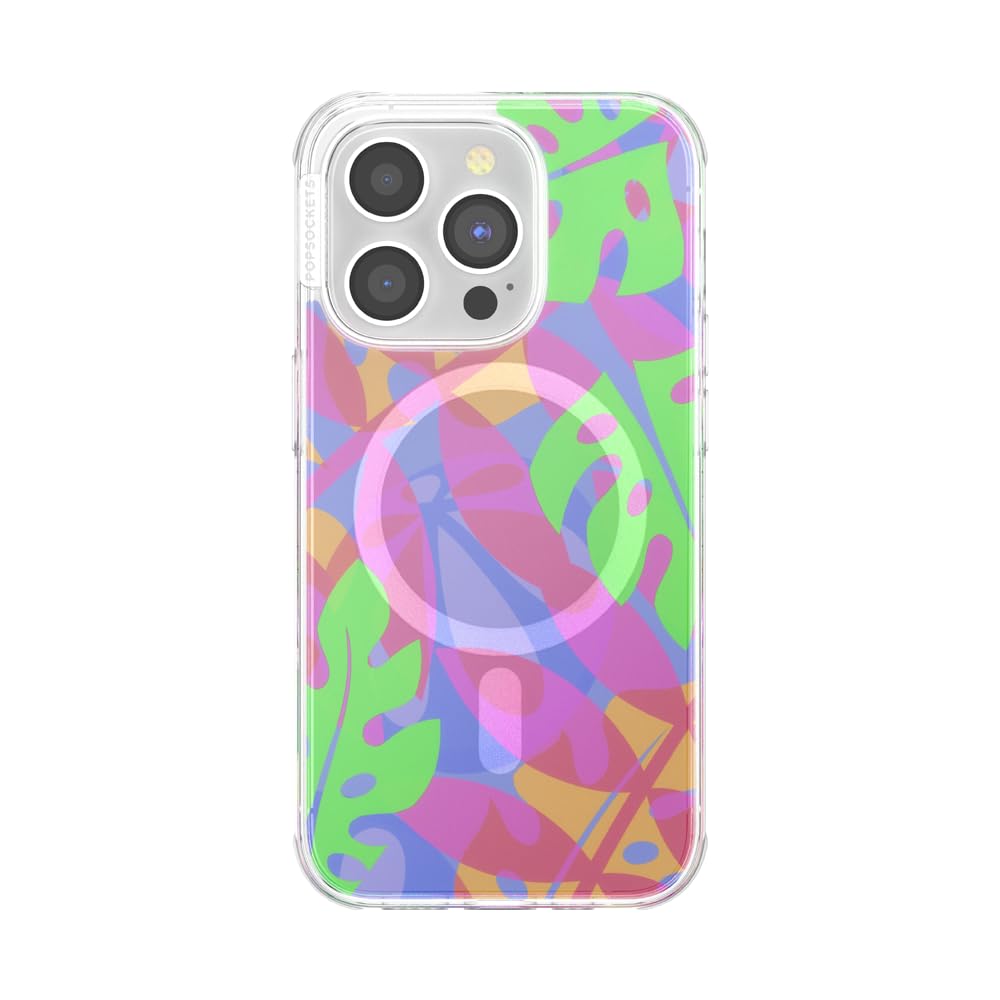 PopSockets iPhone 14 Pro Grip Compatible with MagSafe, Phone Case for iPhone 14 Pro, Wireless Charging Compatible, Case Only - Boca Palms Pink