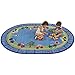 ECR4Kids All Around Cars Educational Alphabet Rug for Children, School Classroom Learning Carpet, Oval, 6 x 9-Feet