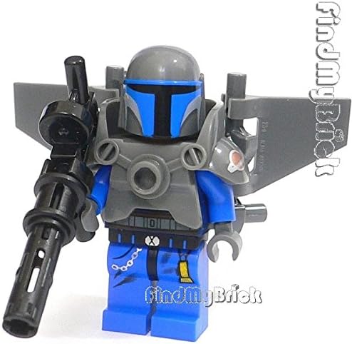 Lego LOOSE Star Wars Mandalorian Trooper Minifigure with Aerial Upgraded Armor and Blaster Gun (New Lego Sold Loose as Image Show) SW150AG
