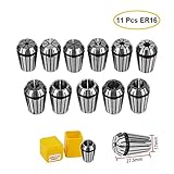 ER16 Collet Chuck Set，11 PCS ER-16 Spring Collet Chuck Set 1-10MM for CNC Engraving Machine & Milling Lathe Tool Holder (ER16 /11 PCS)