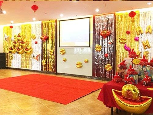 MerryNine 5 Pack Metallic Foil Fringe Curtains, 3 ft x 10 ft DIY Tassel Garland Banner for Wedding Baby Shower - Image 3