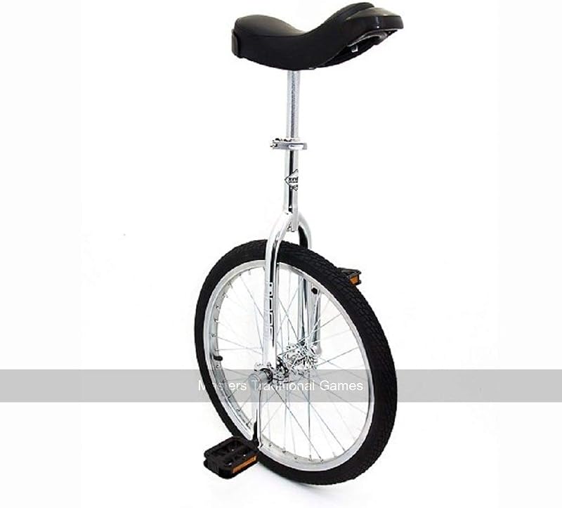 Indy Trainer Kids Unicycle Chrome 20 inch Steel Frame 1 Speed Plastic Pedals