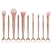 Cinidy Mermaid Beauty Makeup Brush Set - 10pcs Kabuki Foundation Blending Blush Concealer Eye Face Liquid Powder Cream Cosmetics Lip Brush Tools Brushes Kit (CC)