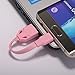 [3 Pack] Fasgear Micro USB(0.3ft) - Premium Soft Short Cables for Power Bank, Android Smartphone and More (Black,White,Pink)