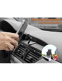 Magnético Soporte de teléfono para coche, JEBSENS CM05 Universal 360 rotación soporte magnético de coche soporte de metal para salpicadero de coche teléfono celular soporte para iPhone X, 8, 8plus, 7, 6S, Galaxy S8, Mini, color negro